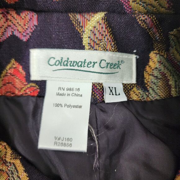 Coldwater Creek Womens Jacket XL Embroider Tapestry Floral Full Zip Blazer Lined - Picture 9 of 10